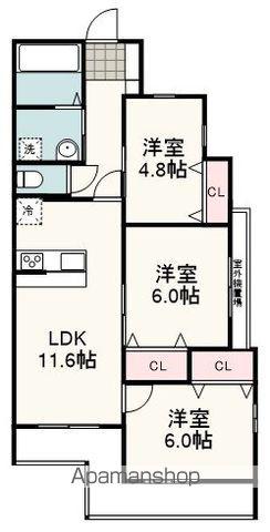 LUMINO(3LDK/3階)の間取り写真