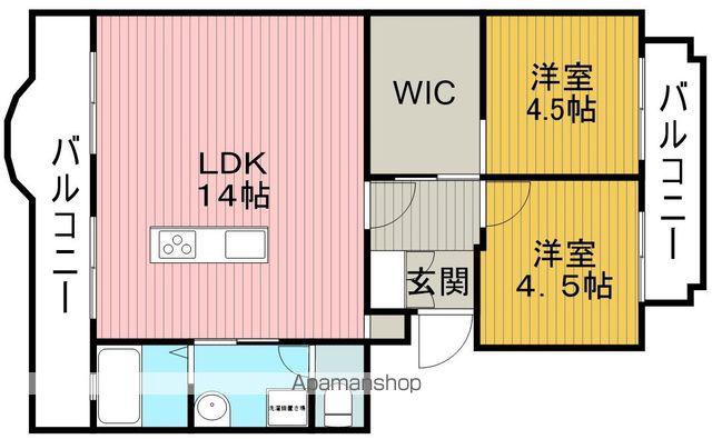 隆豊ハイツ(2LDK/2階)の間取り写真