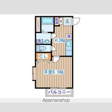 シャトルクレスト向山A(1K/2階)の間取り写真