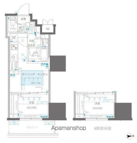 ZOOM信濃町(1DK/5階)の間取り写真