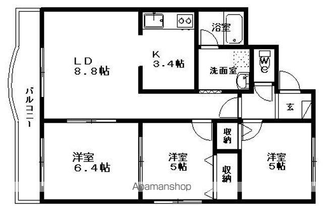 ファミールエステート(3LDK/3階)の間取り写真