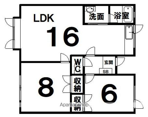 ハイツハピネスⅠ(2LDK/1階)の間取り写真