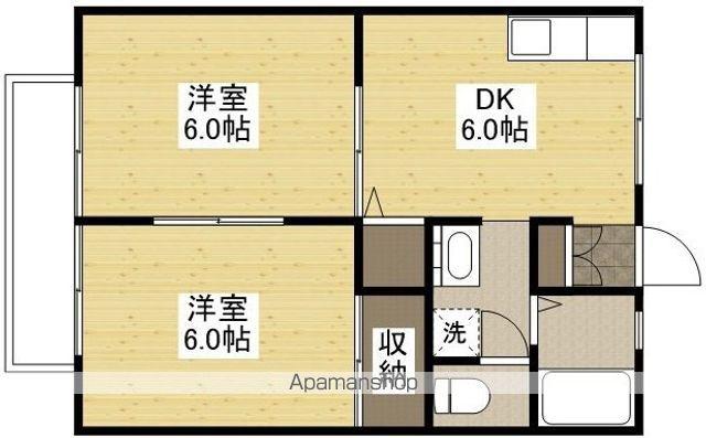 アーバン久松台Ⅰ C(2DK/1階)の間取り写真