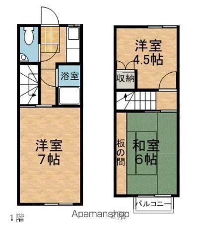 コーポ南山田E(3K/1階)の間取り写真