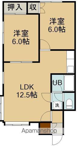 シャルム中道(2LDK/2階)の間取り写真