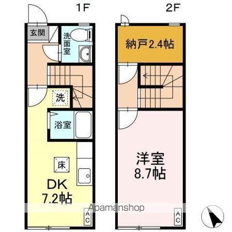 YSAP厨川(1SDK/1階)の間取り写真