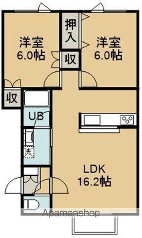 メゾンドフラッシュⅡ(2LDK/2階)の間取り写真