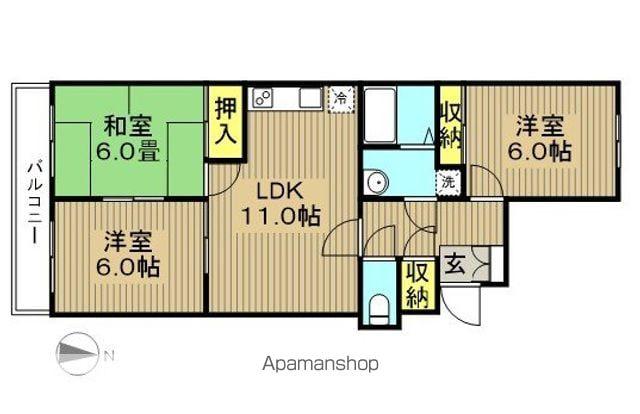シェ・ソワ(3LDK/3階)の間取り写真