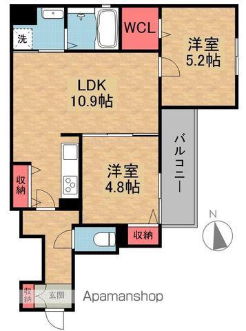 ラモーナ倉治(2LDK/3階)の間取り写真