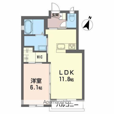 ウィル桑野(1LDK/1階)の間取り写真