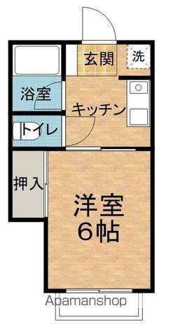 カーサ3(1K/2階)の間取り写真