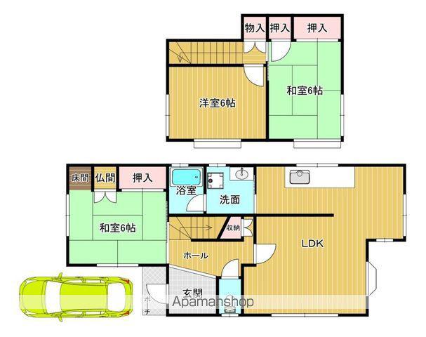 京都府京田辺市 2階建 築45年(3LDK)の間取り写真