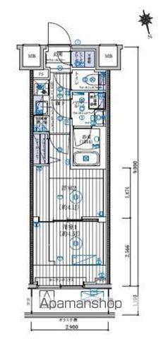 MAXIV CROS 高島平 MIRAIS(2K/4階)の間取り写真