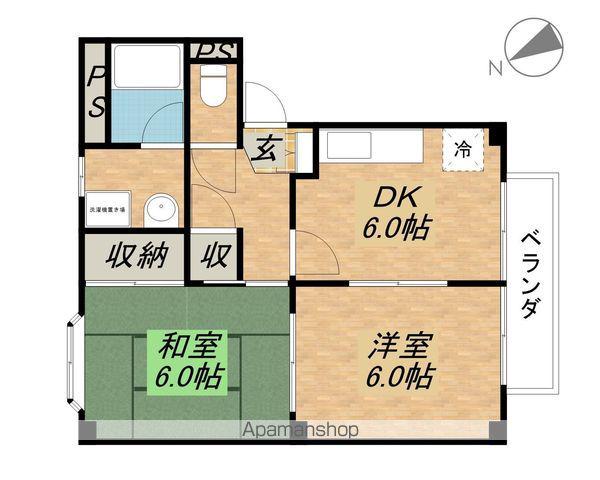 ノースヴィレッジ(2DK/2階)の間取り写真