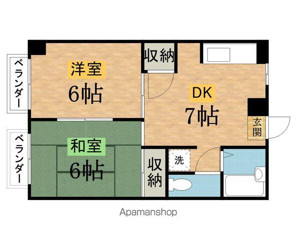 ディアホーム平岡(2DK/3階)の間取り写真