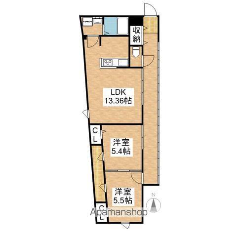 CALM CUATRO(2LDK/1階)の間取り写真