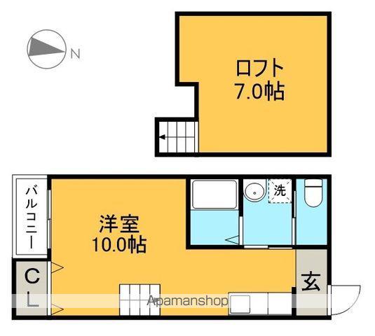 ESTⅡ(ワンルーム/2階)の間取り写真