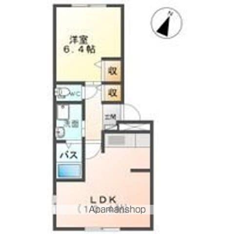 レジデンス熊谷Ⅱ(1LDK/1階)の間取り写真