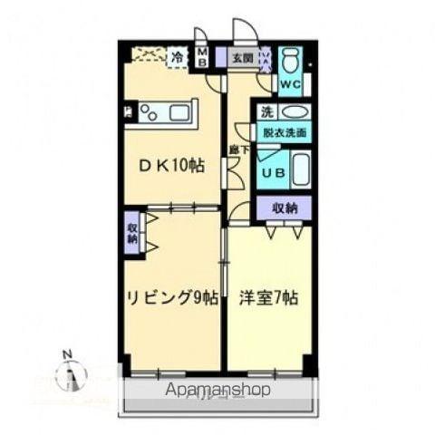 AXⅠS空港通(2LDK/8階)の間取り写真