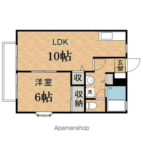 クレストコートB棟(1LDK/2階)の間取り写真