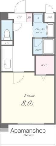 カーサヴィヴァーチェ(1K/2階)の間取り写真