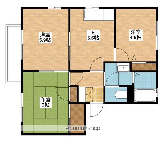 グリーンハイツ池ノ山(3K/2階)の間取り写真