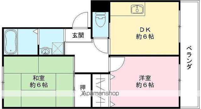 グランベールJIN(2DK/3階)の間取り写真