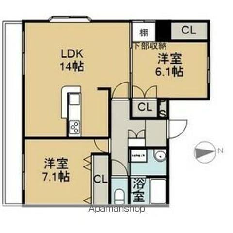 緑彩館ウエスト(2LDK/3階)の間取り写真