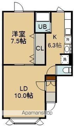 レジデンス港Ⅱ(1LDK/2階)の間取り写真
