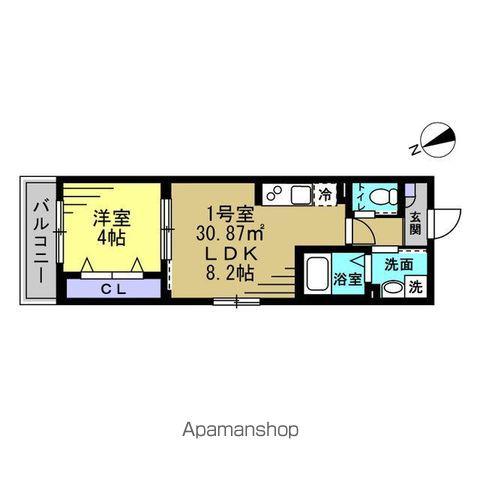 プラリヴェールコート(1LDK/2階)の間取り写真