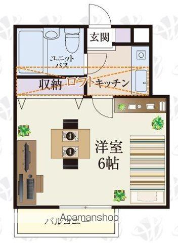 B＇CASA松戸五香RE-BORN(1K/2階)の間取り写真