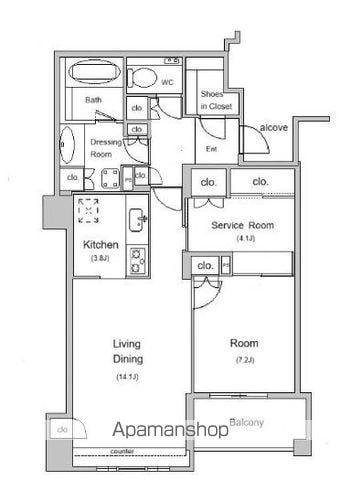 ザ・神宮前レジデンス(1SLDK/5階)の間取り写真