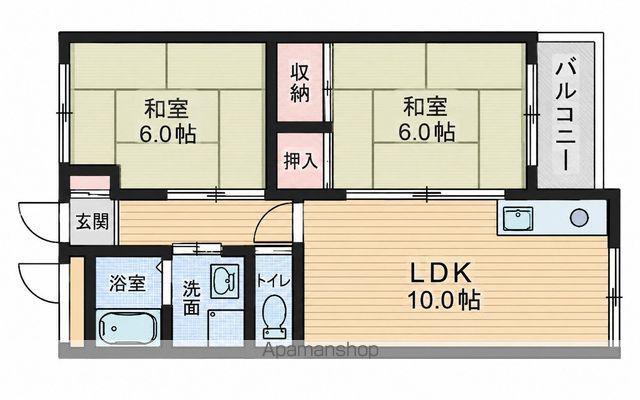 丸重グランドハイツ(2LDK/9階)の間取り写真
