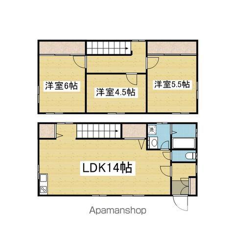 伊予鉄道環状線 萱町６丁目駅 徒歩4分 2階建 築14年(3LDK)の間取り写真