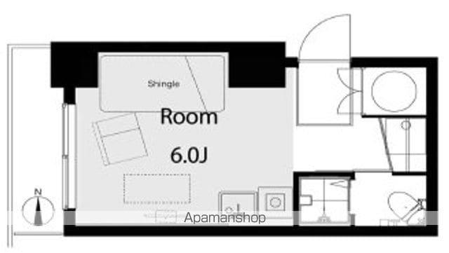 ライオンズマンション八丁堀(1K/2階)の間取り写真