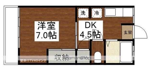 中原荘(1DK/2階)の間取り写真