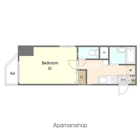 タウンコートパル(1K/5階)の間取り写真