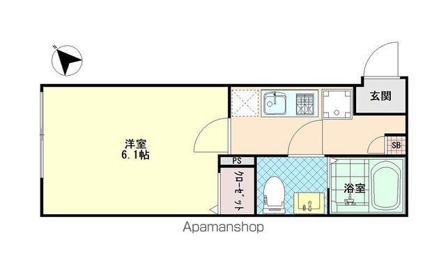 紬荘(1K/3階)の間取り写真