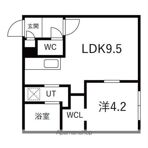 BELL COURT発寒南(1LDK/4階)の間取り写真