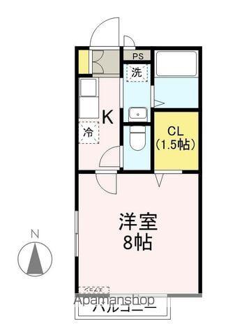 エルフォンテーヌ(1K/1階)の間取り写真