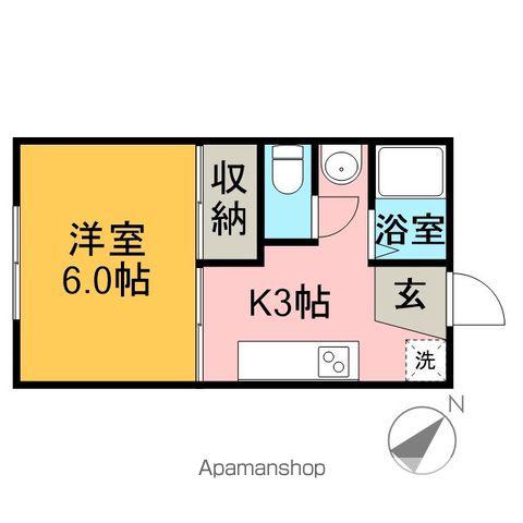 ハポネス(1K/1階)の間取り写真