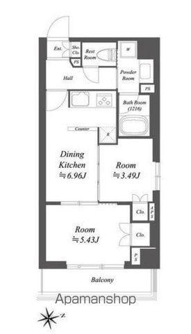 ブランシエスタ荻窪(2DK/2階)の間取り写真