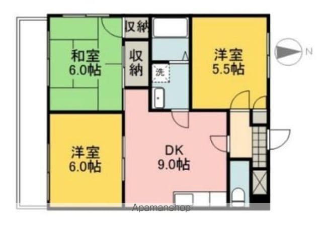 サザンキャッスル大野(3DK/3階)の間取り写真