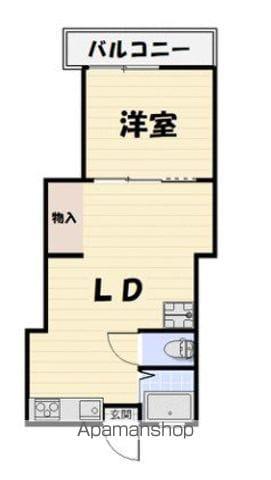 コロニアル亥鼻(1LDK/2階)の間取り写真
