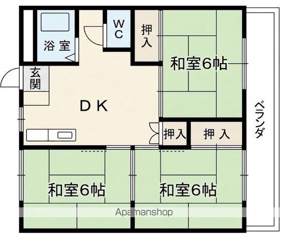 コーポウチタⅡ(3DK/4階)の間取り写真