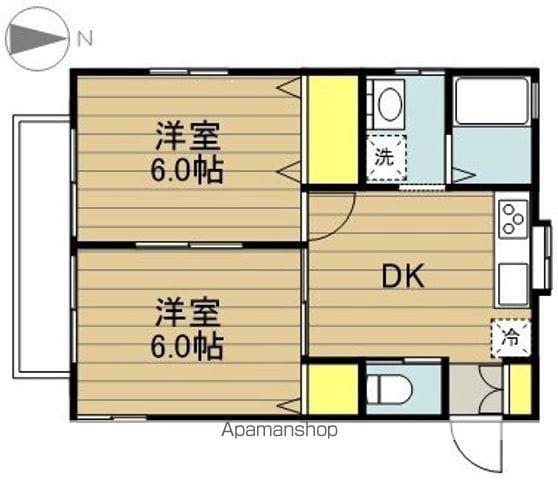 ハイツとき帆(2DK/1階)の間取り写真