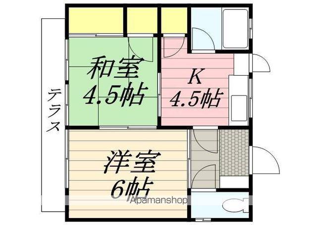 久大本線 南久留米駅 徒歩26分 1階建 築52年(2K)の間取り写真