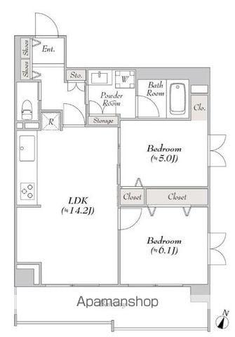 ルミークアン本郷(2LDK/4階)の間取り写真