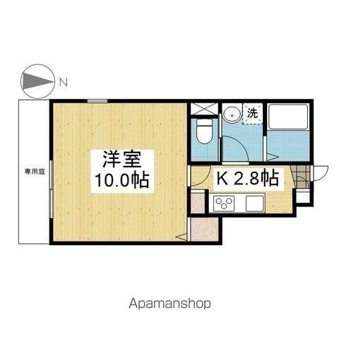 セミデタッチドハウス志津川(1K/1階)の間取り写真