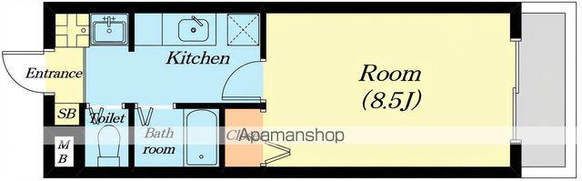 コテージ千代(1K/1階)の間取り写真